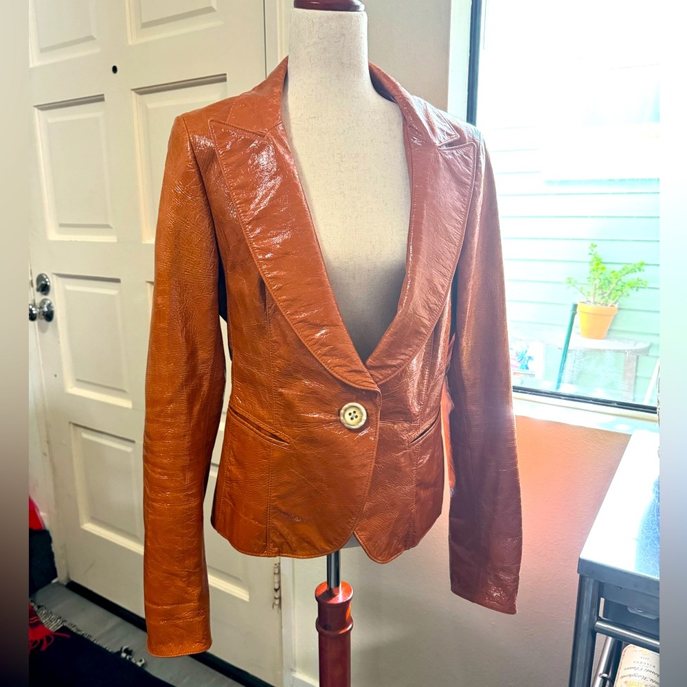 Lambskin Lafayette 148 Leather Blazer Size 10